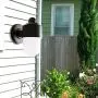 FUDESY 2-Pack Waterproof Plastic Outdoor Wall Lights,Black Jelly Jar Wall Mount Light Fixture for Porch,Patio,Warm White,FDS216B2