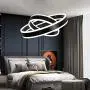 Modern Chandeliers, LED Pendant Light Fixture Ceiling Lamp with Remote Control 2 Circle Ring Lamp Living Room, Black, 6000k Modern Chandeliers, LED Pendant Light Fixture Ceiling Lamp with Remote Control 2 Circle Ring Lamp Living Room, Black, 6000k