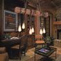 Farmhouse Lighting Rustic Chandelier Dining Room Lighting Fixtures Hanging Farmhouse Chandelier Chandeliers 6 E26 Bulb Sockets Industrial Suspension Light Line Can Be Adjusted Freely (with Switch)