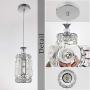 KRASTY Modern Adjustable Chrome Chandelier Ceiling Pendant Lighting Fixture Mini Brushed Nickle Crystal Pendant Light, Hanging Light for Kitchen Island Dining Room Living Room Bedroom