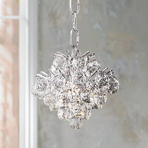 Essa Chrome Crystal Mini Pendant Light 8'' Wide Modern Fixture for Kitchen Island Dining Room - Vienna Full Spectrum