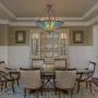 Capulina Tiffany Dining Table Lights, 3-Light Hanging Tiffany Style Lamp, Stained Glass Dining Room Lights, 24.4 Inches Wide Large Tiffany Inverted Ceiling Pendant Light for Foyer Living Room.