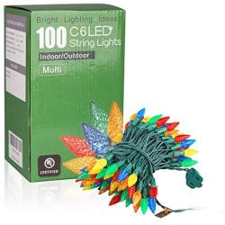 EAMBRITE C6 Strawberry Christmas String Lights 31ft 100 LEDs Multi Color Faceted String Lights for Patio Christmas Tree Garden Yard , UL certificates