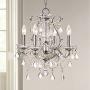 Grace Chrome Chandelier 17'' Wide Clear Crystal 4-Light Fixture for Dining Room House Foyer Kitchen Island Entryway Bedroom Living Room - Vienna Full Spectrum