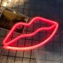 Lip Shaped LED Signs Neon Lights for Wall Decor,USB or Battery Operated Neon Light Sign, Led Signs for Bedroom, Decorative Light Up Sign for Christmas,Home Party, Kids,Girls Living Room (Gules/Red)