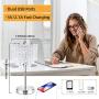 Touch Control Crystal Table Lamp with Fast Dual USB Charging Ports, 3-Way Dimmable Bedside Lamp, Nightstand Lamp for Living Room, Bedroom, Guest Room (E26 Edison Bulb Included)
