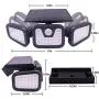 Solar Security Lights,3 Adjustable Head with Solar Motion Sensor Lights Outdoor IP65 Waterproof,74 LED Solar Flood Lights 270°Wide Angle Illumination for Yard,Garden,Garage and Pathway -2 Pack
