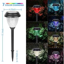 Solar Pathway Lights Outdoor, GEEKERA 8Pack Waterproof Solar Powered Garden Landscape Path Lights, White/LED Color Changing Lighting Lawn Lamps Decor for Path, Yard, Walkway, Driveway Auto On/Off