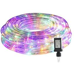 33ft 240 LED Rope Lights, Indoor Outdoor Rope Lights, Low Voltage, Waterproof, Connectable Clear Tube Light Rope and String for Deck, Pool, Patio, Camping, Landscape Lighting Decorations (Multicolor)