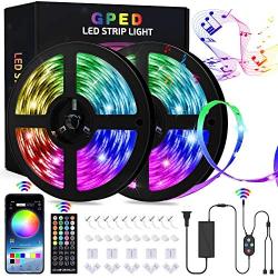 Led Strip Lights, 65.6ft Smart RGB 5050 SMD Led Light Strips Music Sync 600LEDs Color Changing Strip Light Bluetooth APP Control with 40-Key Remote for Bedroom Room Kictchen Home TV