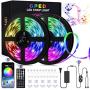 Led Strip Lights, 65.6ft Smart RGB 5050 SMD Led Light Strips Music Sync 600LEDs Color Changing Strip Light Bluetooth APP Control with 40-Key Remote for Bedroom Room Kictchen Home TV