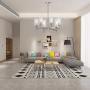 VINLUZ 6 Light Contemporary Chandelier Brushed Nickel Modern Pendant Lighting Cylinder Clear Glass Shaded Classic Ceiling Light Fixtures for Living Room Dining Room Kitchen