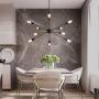 KDG Chandeliers 10 Lights Modern Chandeliers Black Sputnik Chandeliers Mid Century Pendant Lighting Ceiling Light Fixture for Kitchen Dining Room Living Room Foyer（Black 10 Lights)