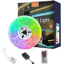 LED Strip Lights, 9.8ft RGB Color Changing Light Strip Kit with Remote and Control Box for Room,Bedroom, TV, Cupboard Decoration, Bright 5050 LEDs, Easy Installation