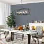 KSANA Black Chandelier, Modern 8 Lights Metal Light Fixture for Dining Room and Kitchen Island