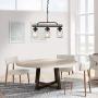 Mason Jar Lighting, Farmhouse Chandelier in Rustic Faux Wood Metal Finish with Glass Shades, Linear Pendant Lighting for Kitchen Island, L22 x H19.5''