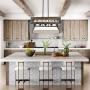LALUZ Farmhouse Chandelier, 5-Light Kitchen Island Lighting with Clear Glass, Wood and Black Finish, 32 Inches LALUZ Farmhouse Chandelier, 5-Light Kitchen Island Lighting with Clear Glass, Wood and Black Finish, 32 Inches