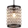 MAYNA Modern Mini Pendant Light, Ceiling Lamp Hanging Lighting Fixture with Hand Crafted Glass Bead for Kitchen Restaurant Cafe Dining Room Indoor, Black, 1-Pack