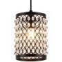 MAYNA Modern Mini Pendant Light, Ceiling Lamp Hanging Lighting Fixture with Hand Crafted Glass Bead for Kitchen Restaurant Cafe Dining Room Indoor, Black, 2-Pack