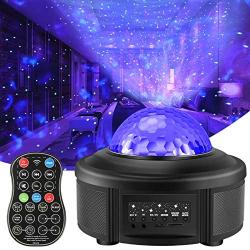 VOLADOR Night Light Projector with Remote Control, Galaxy Starry Projector Ocean Wave LED Ambiance Light with 44 Lighting Modes Bluetooth Music Speaker for Kids Bedroom Home Theatre Party