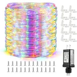 Lyhope Led Rope Lights, 33ft 240 LED Low Voltage Waterproof Rope Lights, Connectable Clear Tube String Lights for Outdoor, Indoor, Patio, Pool, Boat, Deck, Xmas Landscape Lighting(Multi-Color)