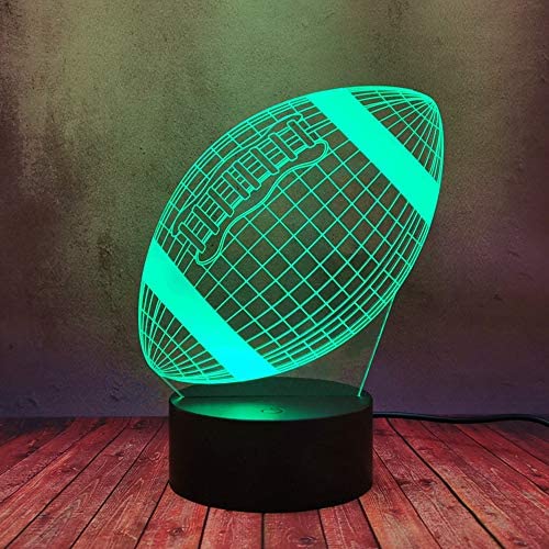 Sport Rugby Creative 3D LED Lamp Night Light American Football Soccer Race for Man Boy Table Desk Light Baby Kid Home Bedroom Xmas Gift Birthday Colorful Flash USB Plug Energy-Saving Lamps