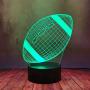 Sport Rugby Creative 3D LED Lamp Night Light American Football Soccer Race for Man Boy Table Desk Light Baby Kid Home Bedroom Xmas Gift Birthday Colorful Flash USB Plug Energy-Saving Lamps
