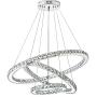 KROSON Crystal Chandelier Modern Led Chandelier Dining Room and Bedroom Chandelier Foyer Lighting Adjustable Ceiling Pendant Lighting Cool White 3 Rings Chandeliers
