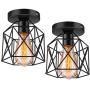 Licperron Semi-Flush Mount Ceiling Light E26 E27 Retro Black Industrial Ceiling Light Fixture for Porch Hallway Kitchen Farmhouse Lighting 2 Pack Licperron Semi-Flush Mount Ceiling Light E26 E27 Retro Black Industrial Ceiling Light Fixture for Porch Hallway Kitchen Farmhouse Lighting 2 Pack
