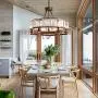 Siljoy Luxury Round Crystal Chandelier Modern LED Dimmable 6-Lights Pendant Lighting Vintage Flush Mount Ceiling Fixture for Dining Room Kitchen Entryway, Dia 25.6'', Brown