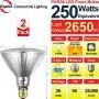 Explux 250W Equivalent LED PAR38 Flood Light Bulbs, 2650 Lumens, 4100K 2-Pack, Outdoor Full-Glass Weatherproof, Dimmable, Cool White