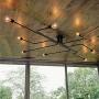 Industrial Vintage Metal Ceiling Light Semi Flush Mount Pendant Lamp Dining Room Kitchen Island Chandeliers E26 Bulb Sockets Lighting fixtures Black