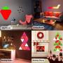 Triangle Wall Light with Remote Control,Smart LED Modular Light Panels Touch-Sensitive Multicolor RGBW Night Light DIY Geometry Splicing Quantum Light for Bedroom Living/Gaming Room Party Decor,5 Pack