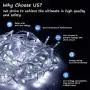 EMITEVER String Lights Indoor/Outdoor - Waterproof Ultrabright & Safe - 8 Modes Twinkle Lights 39FT 100LED, UL Plug in Christmas String Lights for Bedroom (Cold White)