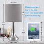 Small Touch Bedside Lamp Nightstand Lamp for Bedroom Set of 2, Kakanuo Grey Touch Lamp Table Lamp, 3 Way Dimmable Desk Lamp with Lampshade for Bedroom, Living Room and Office (LED Bulbs Included)