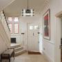 Derksic 3-Light Farmhouse Chandelier White Drum Chandelier in Wood and Metal Round Shade for Living Room Dining Room Kitchen Island Foyers