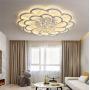 LAKIQ Modern LED Ceiling Light Flush Mount Chandelier Light Fixture Acrylic Crystal Flower Shape Close to Ceiling Lamp for Living Room Bedroom Dining Room(17.7’’, Warm Light)