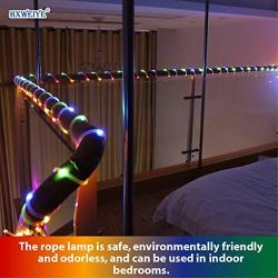 Upgrade HXWEIYE 40Ft LED Rope Light for Bedroom, Multicolor 120LED String Light with 16 Clips on Wall, Timer & 8 Modes, USB Plug-in Fairy Lights for Outdoor, Patio, Pool, Camping, Christmas Decor