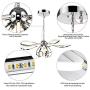 Modern Led Chandelier, VICNIE 50W Dimmable LED Pendant Lighting Fixtures, 3000K Warm White, Adjustable Hanging Cord