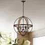 Riomasee Orb Chandeliers 6-Light Rustic Farmhouse Chandelier Lighting Stardust Finish Dining Room Lighting Fixtures Hanging for Foyer,Dining,Living Room