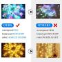 KJOY 16 Color Changing Rainbow Curtain Lights Backdrop Window String Lights, 310LED USB Remote Control Fairy Icicle Lights for Valentines Day, Bedroom, Weddings, Party, Christmas Decor, Birthday
