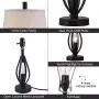 Modern Farmhouse Table Lamp Sets of 2 with 2 USB Ports Pulg in Industrial Nightlight Open Column Bedside Nightstand Light Lamps for Bedroom Living Room, White Fabric Shade, 2-Pack Modern Farmhouse Table Lamp Sets of 2 with 2 USB Ports Pulg in Industrial Nightlight Open Column Bedside Nightstand Light Lamps for Bedroom Living Room, White Fabric Shade, 2-Pack