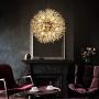 BOKT Modern Firework Chandelier 12 Lights Golden Crystal Pendant Light Fixtures with 7W G9 LED Bulbs, Dandelion Hanging Pedant Light for Living Room Dining Room Restaurant (Gold, 21.7''/ 55cm)
