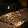 BOAER Hanging Solar Lights Outdoor (2 Pack) Garden Boho LED Flower Waterproof Decorative Metal Light for Porch Garden Outdoor (2 Pack)