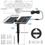MEIKEE Solar Lights Outdoor, Dusk to Dawn LED Security Lights, 3 Adjustable Heads, Wide Angle Illumination, IP66 Waterproof Solar Powered Exterior Spotlights for Garage Patio Yard(NO Motion Sensor)
