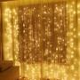 Twinkle Star 600 LED Window Curtain String Light for Wedding Party Home Garden Bedroom Outdoor Indoor Wall Christmas Decorations, Warm White