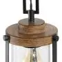LOG BARN Pendant Lighting for Kitchen Island, Farmhouse Mini Chandelier in Faux Wood Metal with Bubbled Glass Shade, Rustic Ceiling Fixture Hanging for Dining Room, Hallway