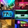 LED Strip Lights, 80ft RGB Led Strip SMD 5050 LED Lights, Color Changing Light Strip with 44 Keys RF Remote Controller 24V UL Power Adapter (White)