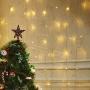 N/N Fairy Light 300 led Curtain Light String, Indoor Party Bedroom Garden Christmas Tree Birthday Party Wall Decoration Light Warm White