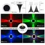 GIGALUMI Solar Deck Lights Outdoor, Solar Ground Lights with 5 Lighting Modes, Bright RGB Color Waterproof Disk Lights for Dock, Garden, Ground, Stair, Driveway, Pathway, Landscape（8 Pack）